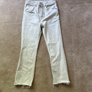 Zara cream flared jeans